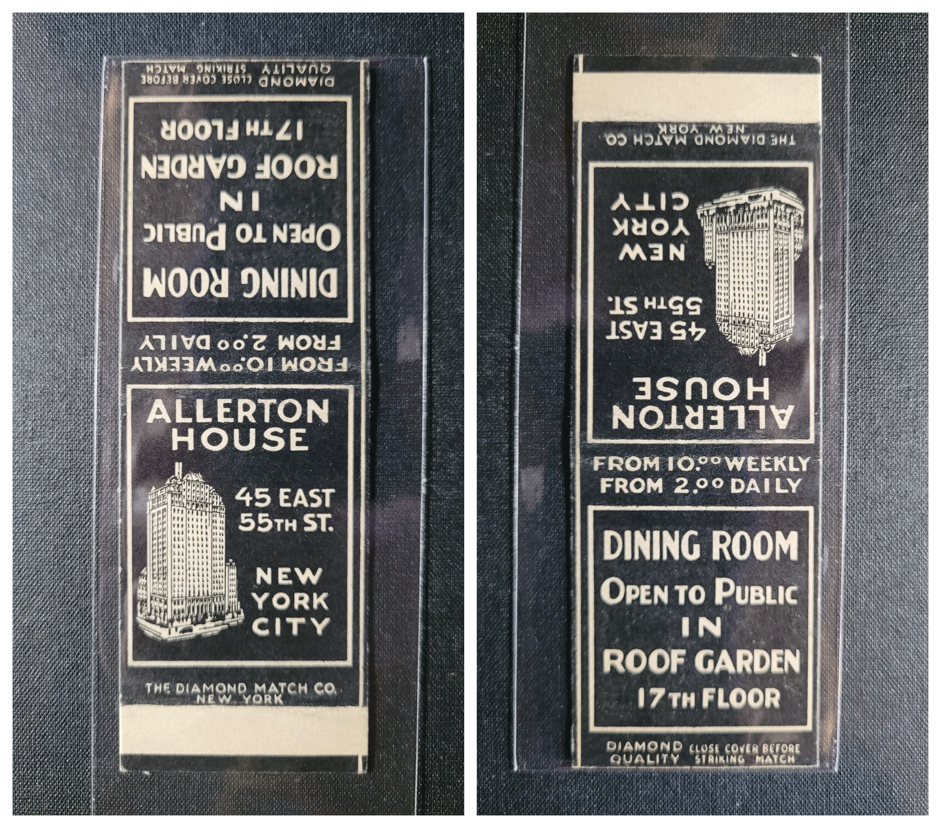 The Winslow Hotel, Matchbook